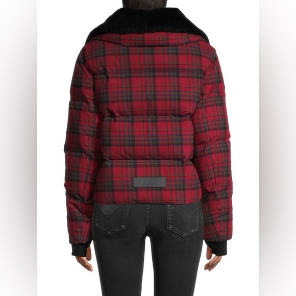 NB Series by Nicole Benisti Red and Black Plaid Puffer Jacket - Picture 2 of 13